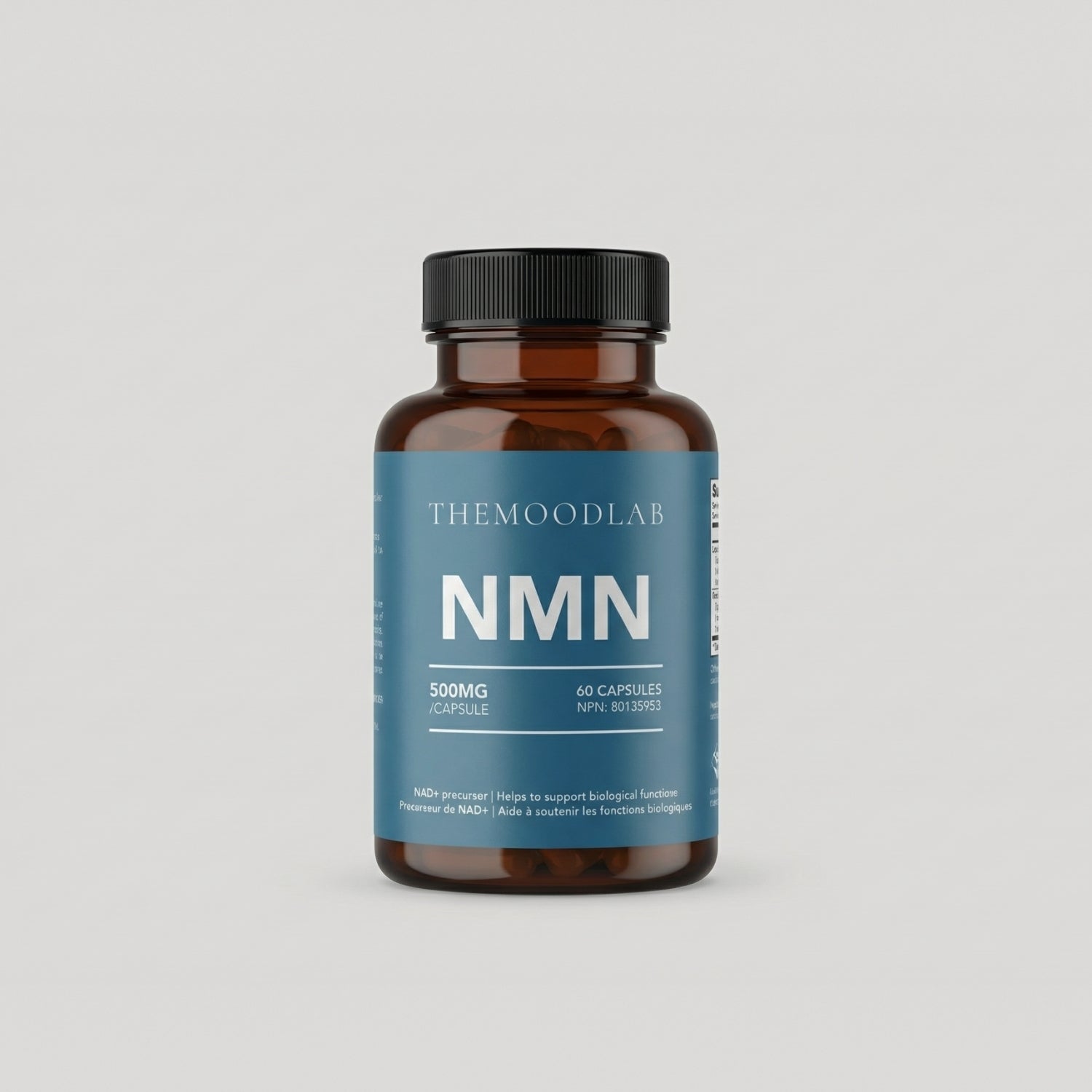 NMN 500 mg supplement bottle by The Mood Lab
